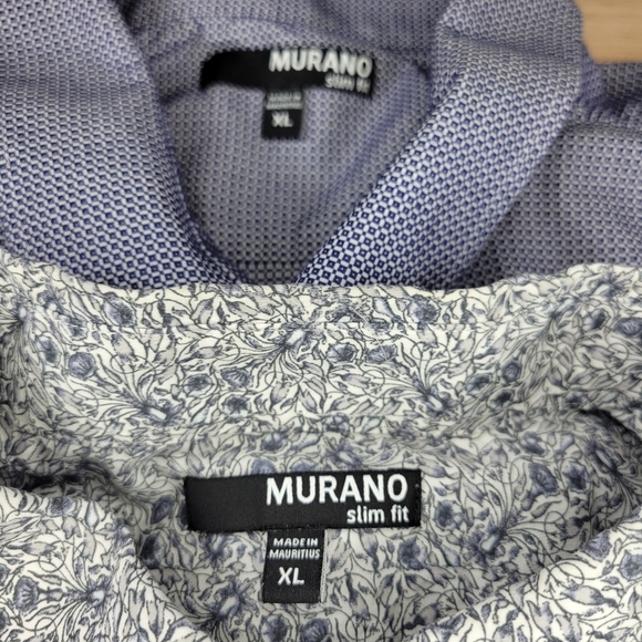 Lot of 2 Murano SLIM Fit Short Sleeve Shirts Men XL Botanical & Geometric Print - Picture 4 of 12